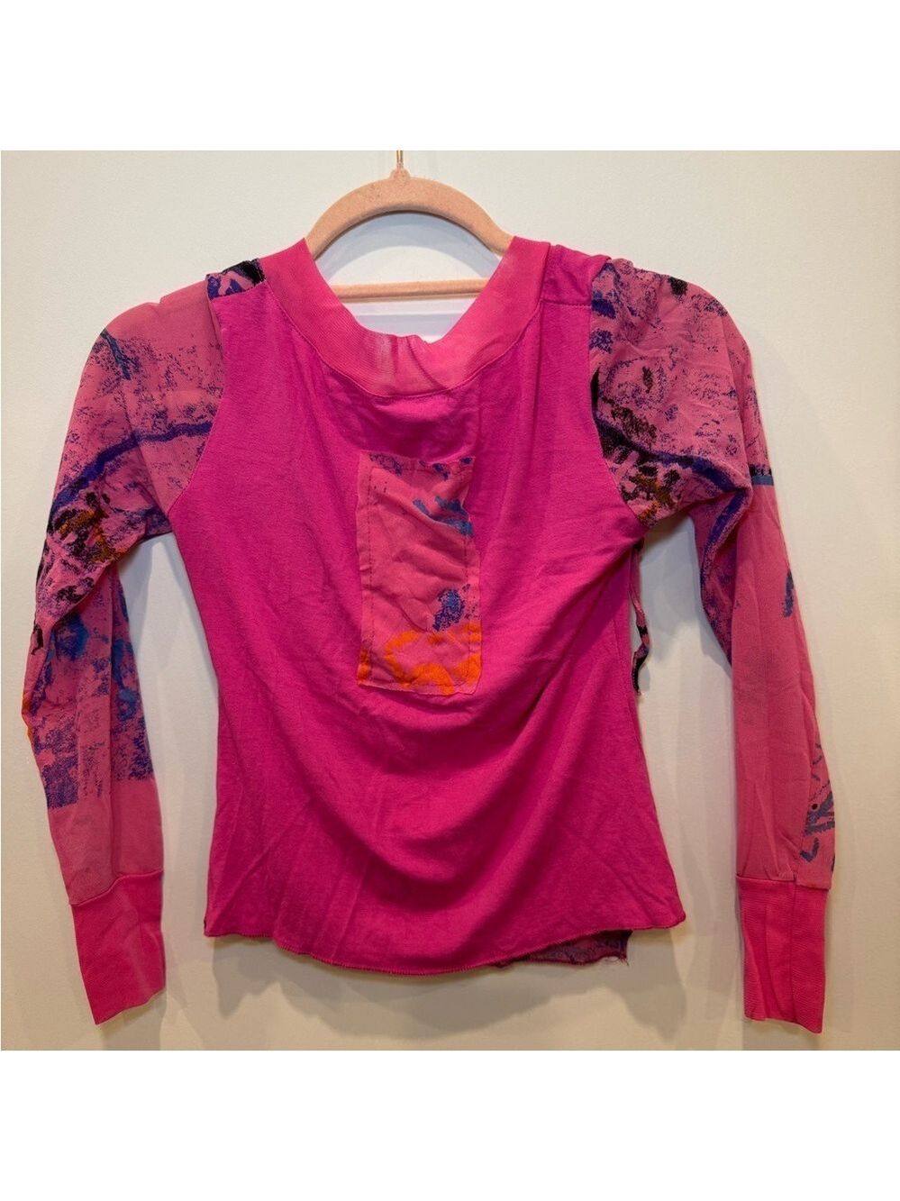 *Lulu H Pink & Purple Abstract Long Sleeve Top – Size XS - Picture 4 of 4